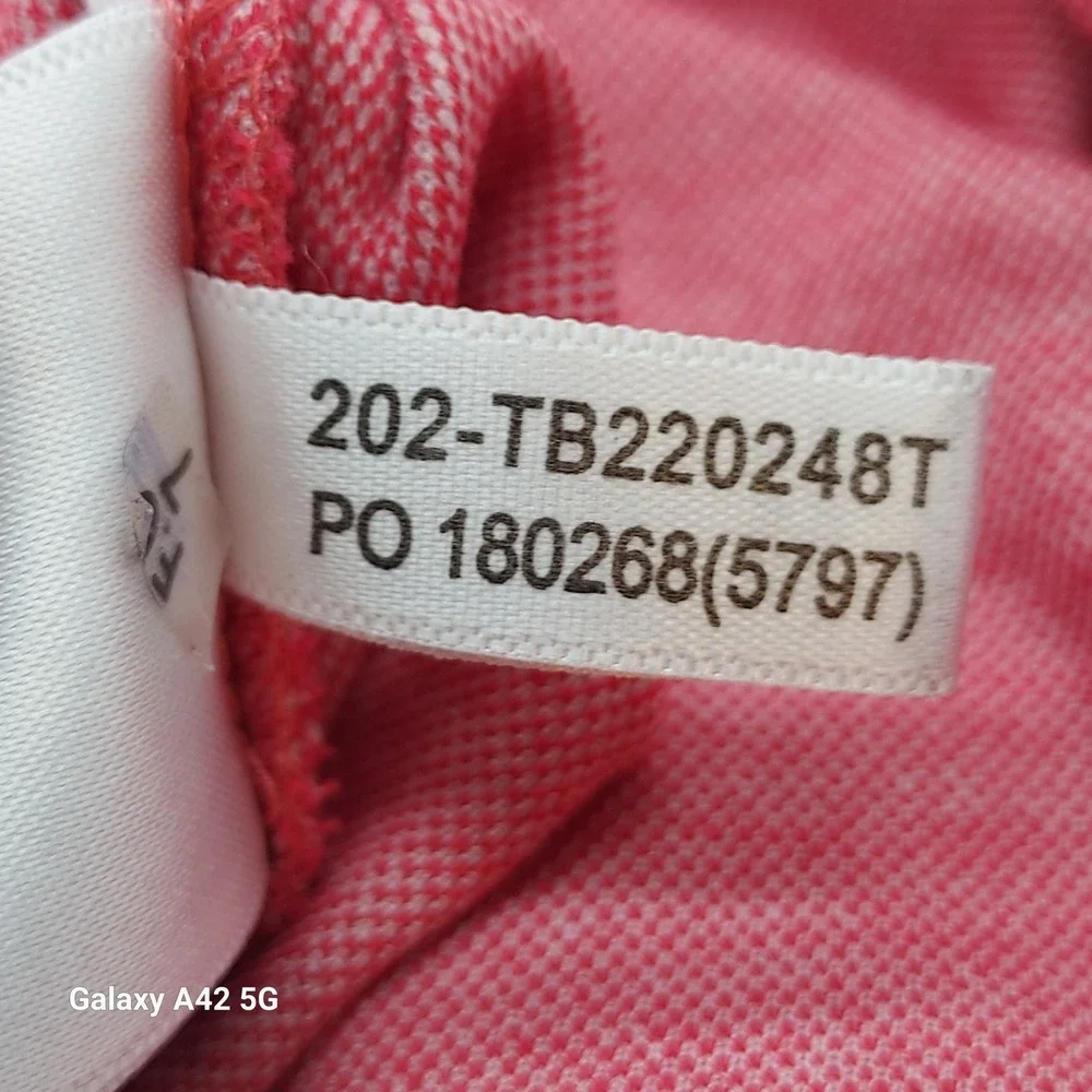 Tommy Bahama Red Marlin Logo Polo Shirt Mens Medium M Cotton Polyester‎ Blend